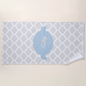 Sky Blue Quatrefoil - Aangepaste aansteker Strandlaken (Voorkant)