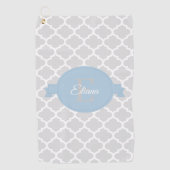 Sky Blue Quatrefoil - Aangepaste Golfhanddoek (Voorkant)
