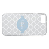 Sky Blue Quatrefoil op maat gemaakt Case-Mate iPhone Case (Achterkant (Horizontaal))