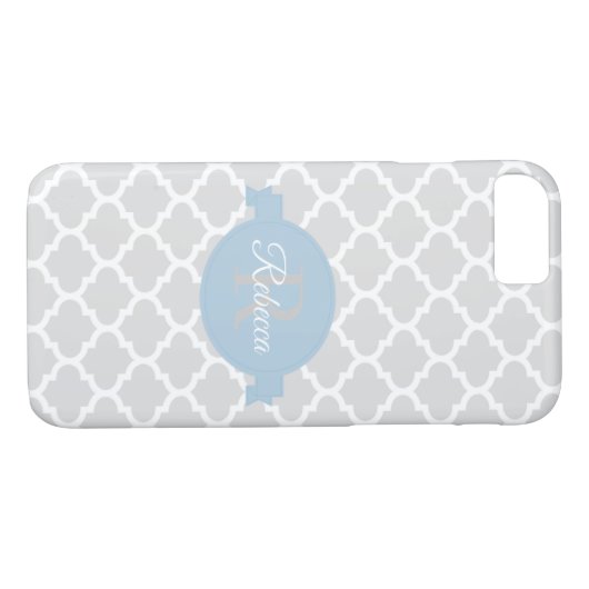 Sky Blue Quatrefoil op maat gemaakt Case-Mate iPhone Case (Achterkant (Horizontaal))
