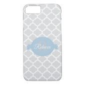 Sky Blue Quatrefoil op maat gemaakt Case-Mate iPhone Case (Achterkant)