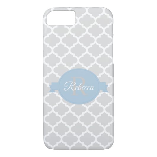 Sky Blue Quatrefoil op maat gemaakt Case-Mate iPhone Case (Achterkant)