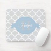 Sky Blue Quatrefoil op maat gemaakt Muismat (Met muis)
