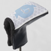 Sky Blue Quatrefoil Specialized Golf Head Hoesje Golfheadcover (3/4 voorkant)