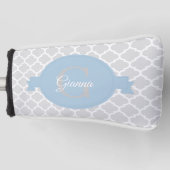 Sky Blue Quatrefoil Specialized Golf Head Hoesje Golfheadcover (Voorkant)