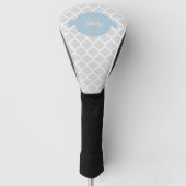 Sky Blue Quatrefoil Specialized Golf Head Hoesje Golfheadcover (Voorkant)