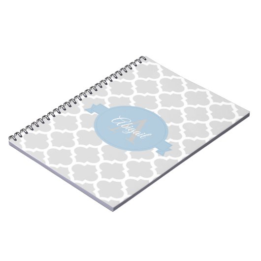 Sky Blue Quatrefoil Specialized Spiral Notitieboek (Linkerzijde)