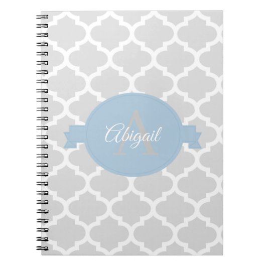 Sky Blue Quatrefoil Specialized Spiral Notitieboek (Voorkant)