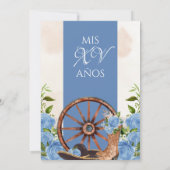 Sky Blue Quinceanera Mariachi Charro Western Roos Kaart (Achterkant)