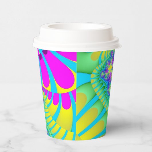 Sky Blue Rainbow Melt Papieren Bekers (Rechts)