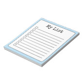 Sky Blue Retro Aangepaste Checklist Ingelijnd Notitieblok (Linkerzijde)