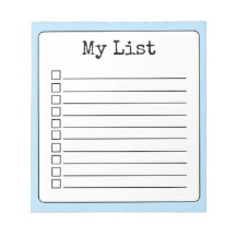 Sky Blue Retro Aangepaste Checklist Ingelijnd