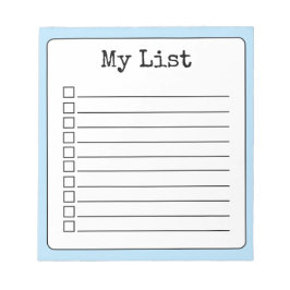Sky Blue Retro Aangepaste Checklist Ingelijnd Notitieblok