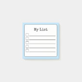 Sky Blue Retro Lined Checklist Post-it® Notes (Voorkant)