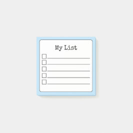 Sky Blue Retro Lined Checklist Post-it® Notes
