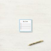 Sky Blue Retro Lined Checklist Post-it® Notes (Op bureau)