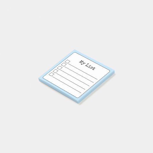 Sky Blue Retro Lined Checklist Post-it® Notes (Schuin)