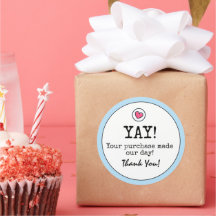 Sky Blue Retro met Hart Zakelijk Dank u