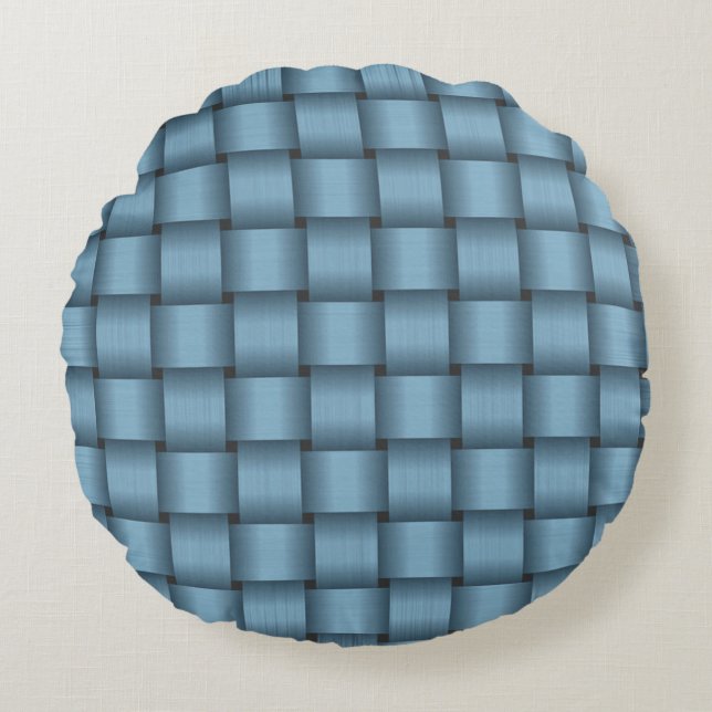 Sky Blue Ribbon Rond Kussen (Voorkant)
