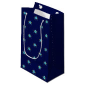 Sky Blue Robot Pattern Blue Gift Bag Klein Cadeauzakje (Voorkant Gekanteld)