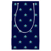 Sky Blue Robot Pattern Blue Gift Bag Klein Cadeauzakje (Voorkant)