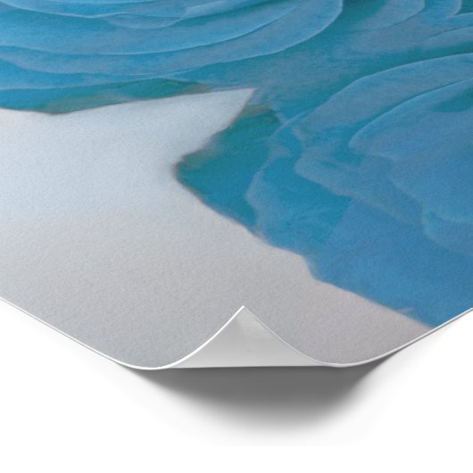 Sky Blue Roos 20 Table Wedding Seating Chart Poster (Hoek)