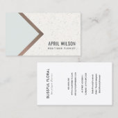 Sky Blue Roos Gold White Ceramic Geometric Chevron Visitekaartje (Voorkant / Achterkant)