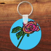 Sky blue roos sleutelhanger (Voorkant)