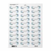 Sky Blue Rozen Bloemen Quinceañera Retouradres Etiket (Full Sheet)