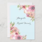 Sky Blue Rustic Pink Flowers Vrijgezellenfeest Kaart (Voorkant)