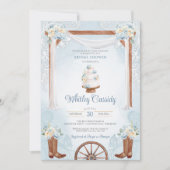 Sky Blue Rustiek Land Western Vrijgezellenfeest Kaart (Voorkant)