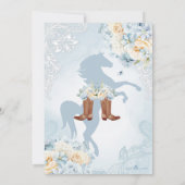 Sky Blue Rustiek Land Western Vrijgezellenfeest Kaart (Achterkant)