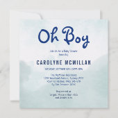 Sky Blue Sage Greenery Botanical Baby Boy Shower Kaart (Voorkant)