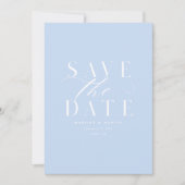 Sky Blue Save the Date without Photo QR Code (Voorkant)