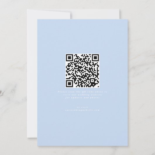 Sky Blue Save the Date without Photo QR Code (Achterkant)
