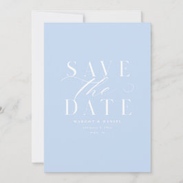 Sky Blue Save the Date without Photo QR Code