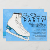 Sky Blue Schaats Mates Ice Skateday Party Kaart (Voorkant / Achterkant)