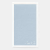Sky Blue Script Namen Bruiloft Servet (Voorkant)