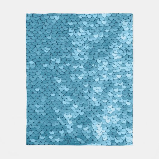 Sky blue shiny fabric with sequins, abstract backg fleece deken (Voorkant)