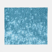 Sky blue shiny fabric with sequins, abstract backg fleece deken (Voorkant (Horizontaal))