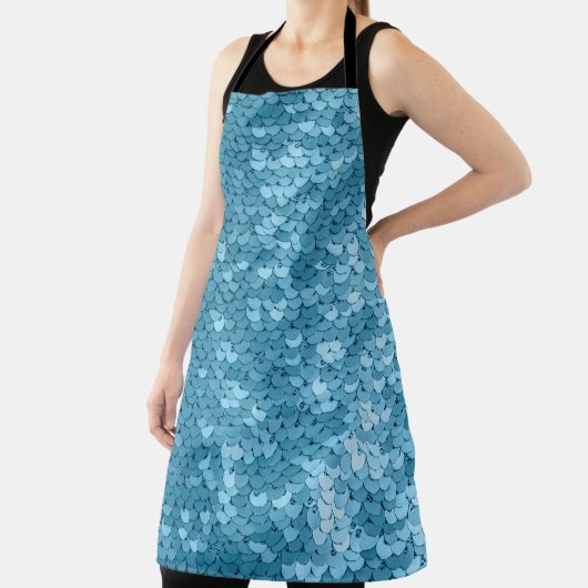 Sky blue shiny fabric with sequins, abstract backg schort (Insitu)