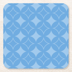 Sky blue shippo-patroon kartonnen onderzetters