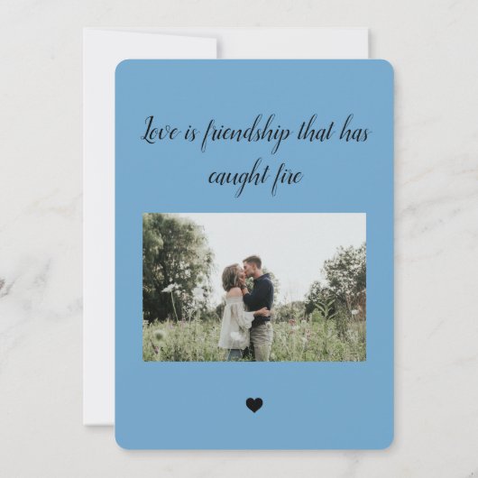 Sky Blue Simple Wedding Update 2 Foto Downsizing Aankondiging (Achterkant)