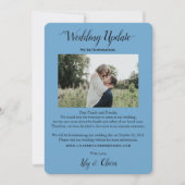 Sky Blue Simple Wedding Update 2 Foto Downsizing Aankondiging (Voorkant)