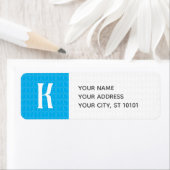 Sky Blue Single Initiaal Knit Stitch Etiket (Insitu)