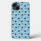 Sky Blue Snowman Phone Case (Achterkant)