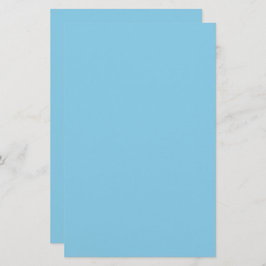 Sky Blue Solid Color Briefpapier (Voorkant / Achterkant)