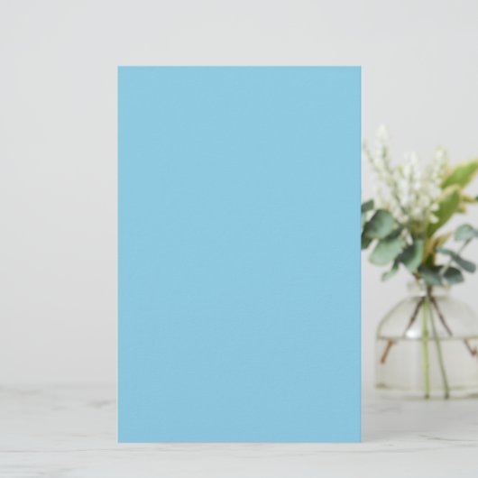 Sky Blue Solid Color Briefpapier (Staand voorkant)