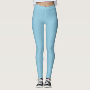 Sky Blue Solid Color Leggings