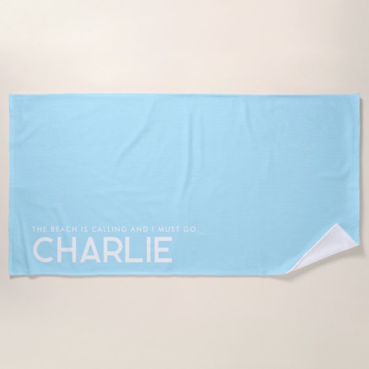 Sky Blue Specialized Slogan Beach Towel Strandlaken (Voorkant)